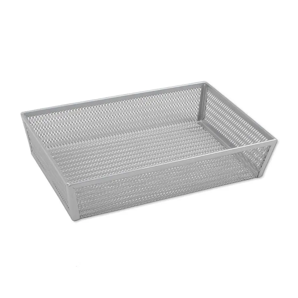 

1 Compartment large Stainless Steel Wire Mesh Cutlery Tray Drawer Organizer with Foam Feet Silverware Tray Storage Flatware Tray