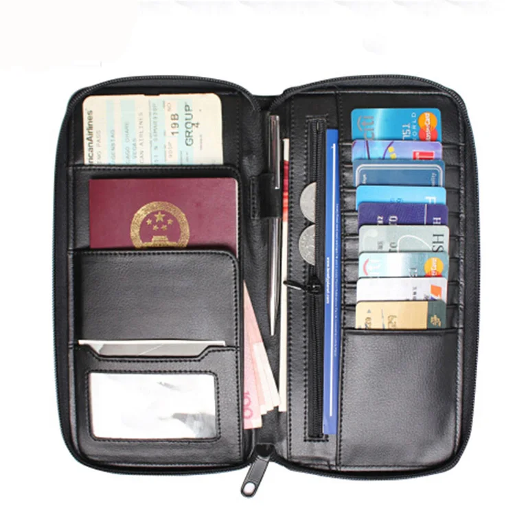 

Travelsky Customized PU Leather Travel Business wallet RFID Passport Holders cover