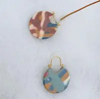 

wholesale geometric multicolor polymer clay earrings 2020 spring newest round polymer dangling earrings jewelry for women