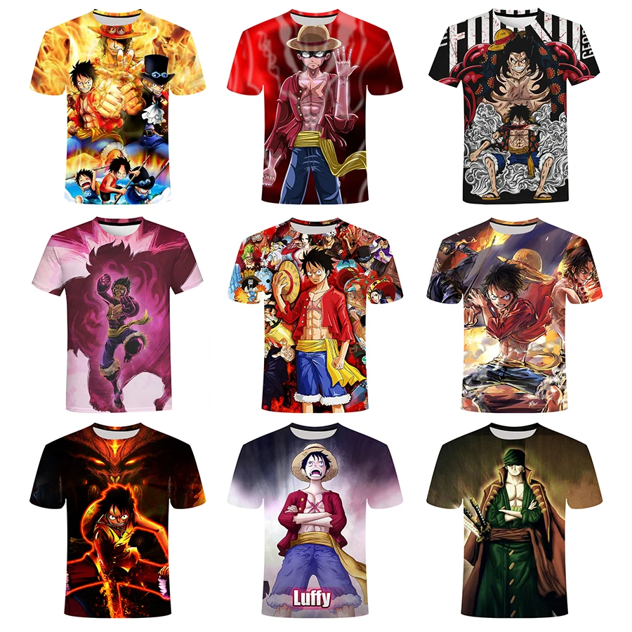 

New One Piece Luffy 3D Printed Shirt for Men Casual Homme O Neck 3D Printing Shirt From Men Anime Summer Top Tees