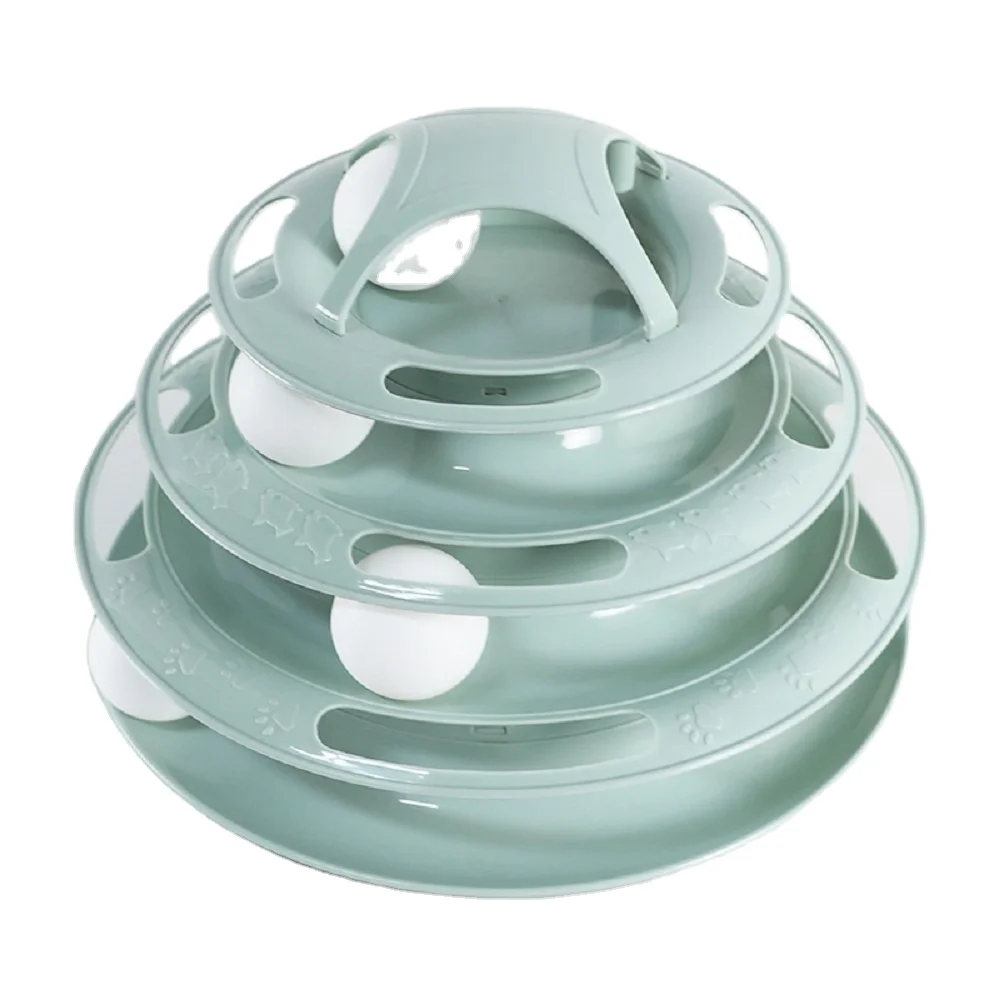 

Factory Outlet Cat Interactive Game Board Toy Pet Supplies Four-Layer Turntable Toy Balls for Cats