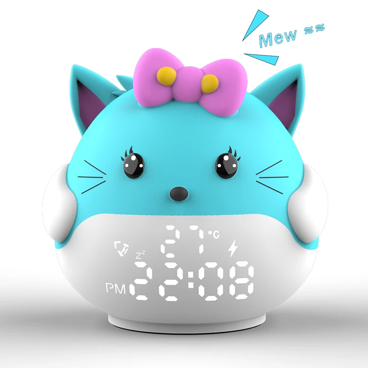 

Digital Animal Alarm Clock Silicone Night Light Multiple Sleep Sound bigben children alarm clock with sound, White, yellow, blue, pink or customized