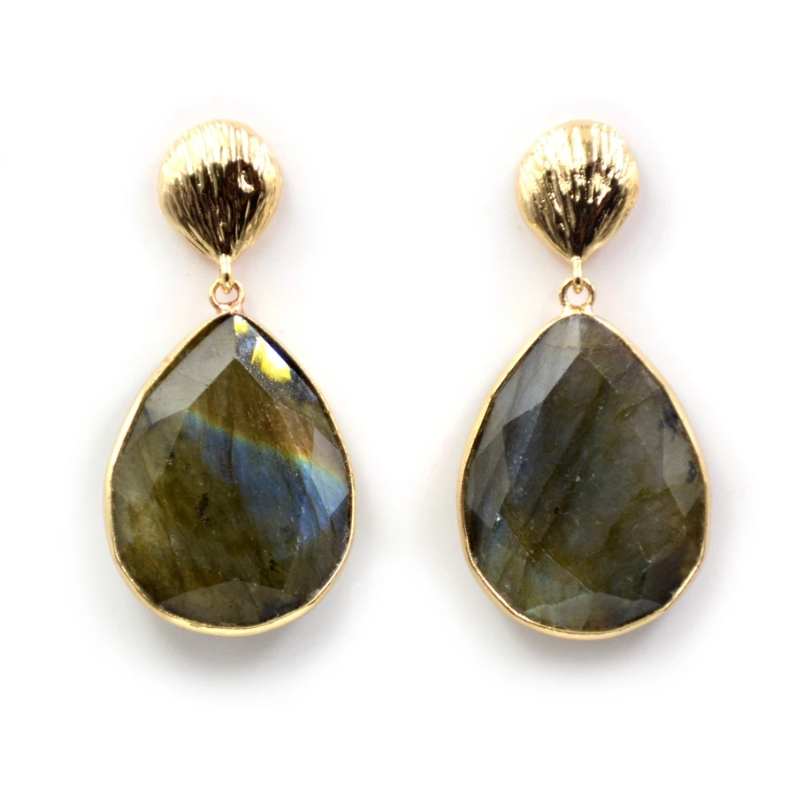 

Fashion Gold Drop Earrings Designs Natural Gems Blue Labradorite Earring Bohemian Jewel Dangle Hopp Earrings Jewelry Women, Multi earrings