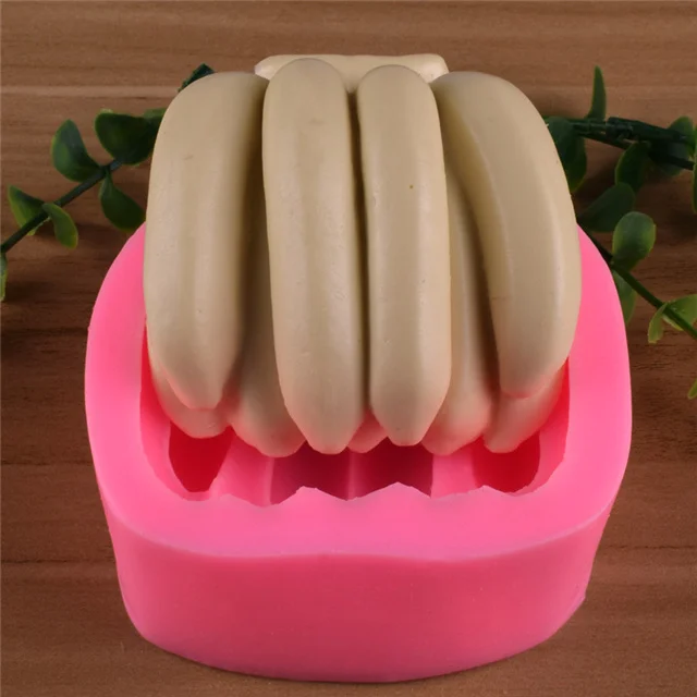 

3D Stereo Banana Shape Aromatherapy Gypsum Mold Cake Decoration Fondant Silicone Mold Kitchen Accessories, As show