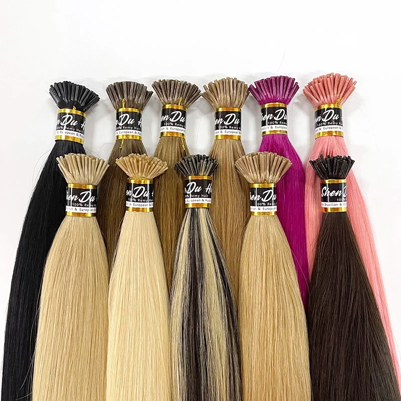 

keratin extension hair Remy Brazilian itip Human Hair vendors Unprocessed Virgin Raw Indian I Tip Hair Extensions Wholesale