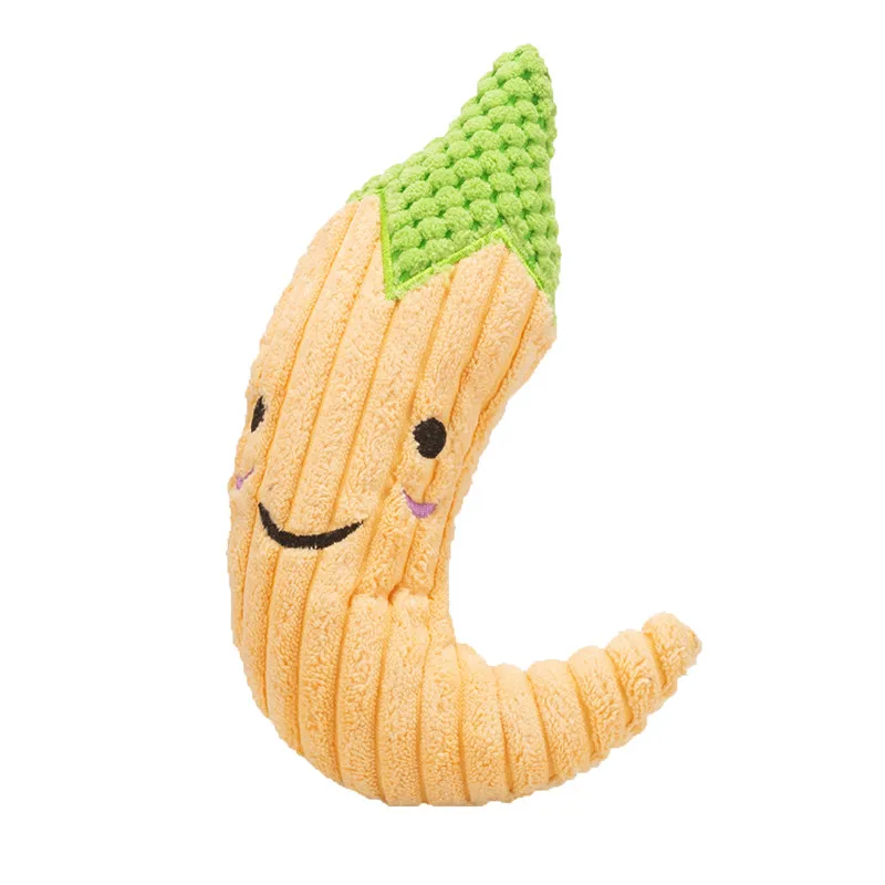 

New Dog Chew Squeak Toys Anti-Bite Smell Training Plush Toy Pet Stuffed Carrot, Banana,carrot,eggplant,fish