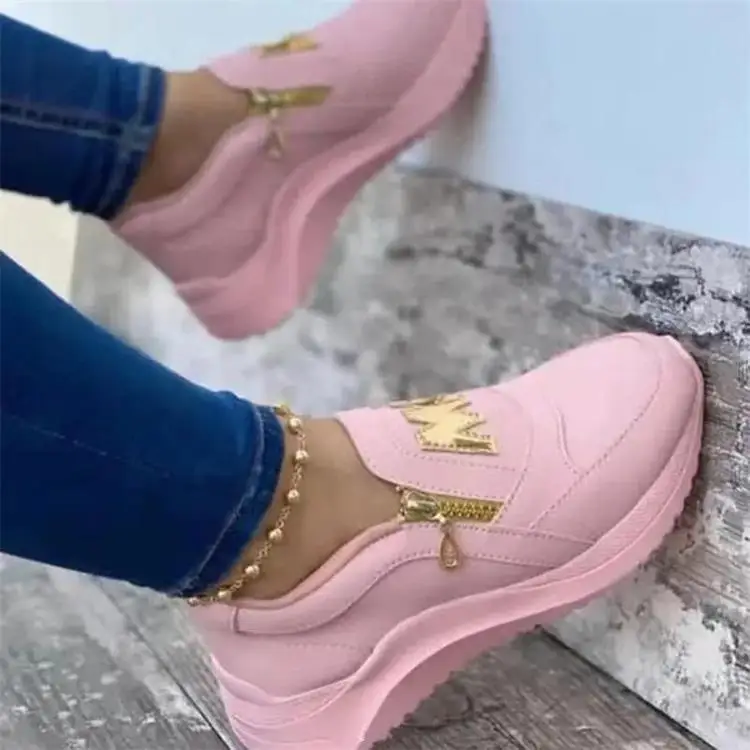 

Casual women's shoes Large size zipper wedges lightweight sports single shoes for lady, As the picture showed