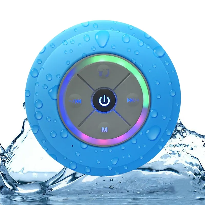 

Mini Wireless Speaker Hands Free Waterproof Car Bathroom Office Beach Stereo Subwoofer Music Loudspeaker With Suction, Black/white/blue/yellow/pink/green