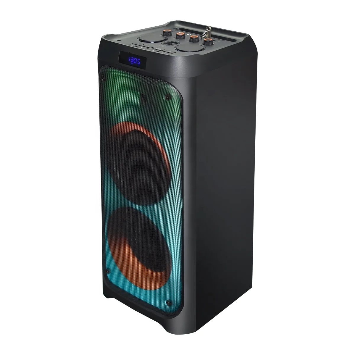 

flame flash light portable Wireless speaker with amplifier for karaoke, Black