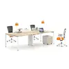 Hot sell Linear Modern Latest office computer table design 4 seat 4 persons office workstation table