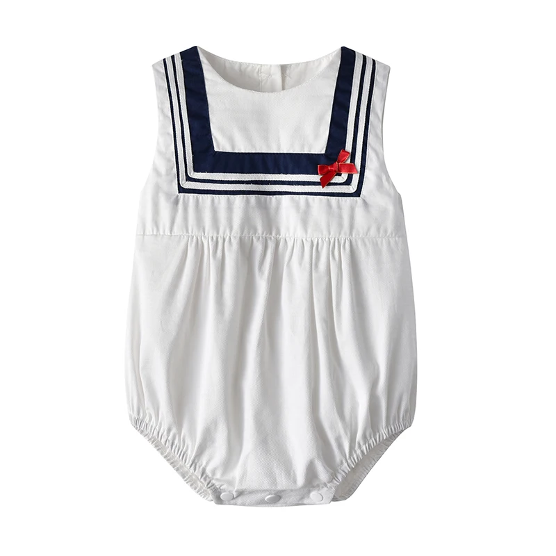

Wholesale Prices High Quality Cotton QUICK DRY Rompers Sleeveless Body Suit Baby Romper For Homewear, White