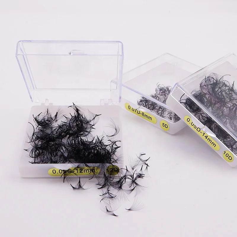 heat bonded pointy base 3D 4D 5D 6D 7D 8D 10D 12D 14D mega volume loose promade fan eyelash extension