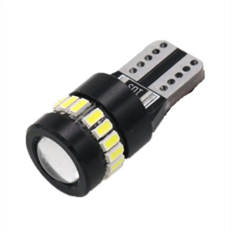 

T10 LED city lamp auto position lights 3014 18SMD Canbus LED Light with projector lens Car 12V W5W 194 168 led license lamp