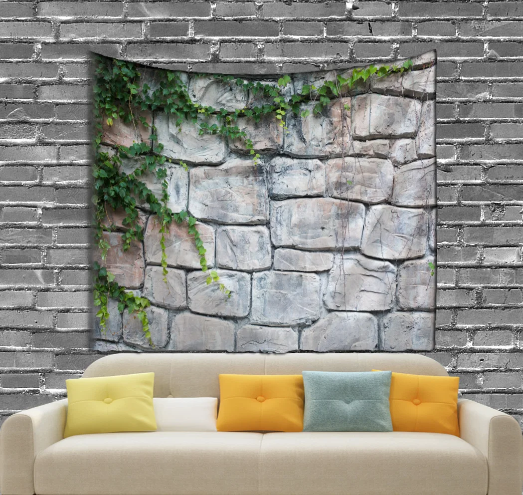 

Faux Brick Print Wall Tapestry Home Hotel Bedroom Dorm Living room Custom Tapestry Wall Hanging, Customized color