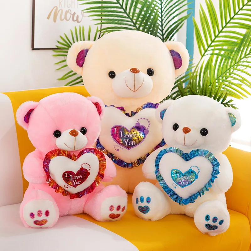 

Valentines Day Teddy Bear Soft Night Glow Stuffed Animal Teddy Bear Plush Toy Light Up Led Teddy Bear