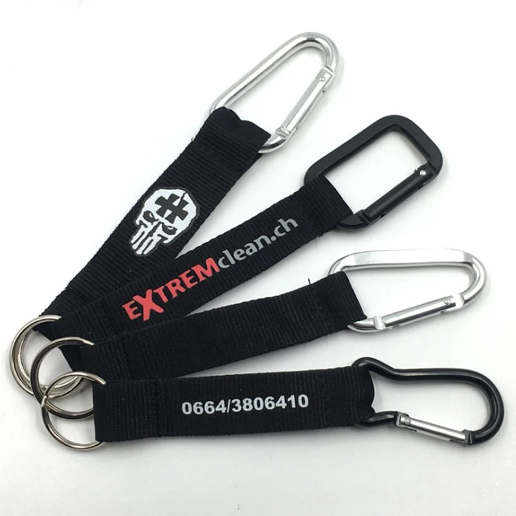 

Silk printing carabiner lanyard strap keychain