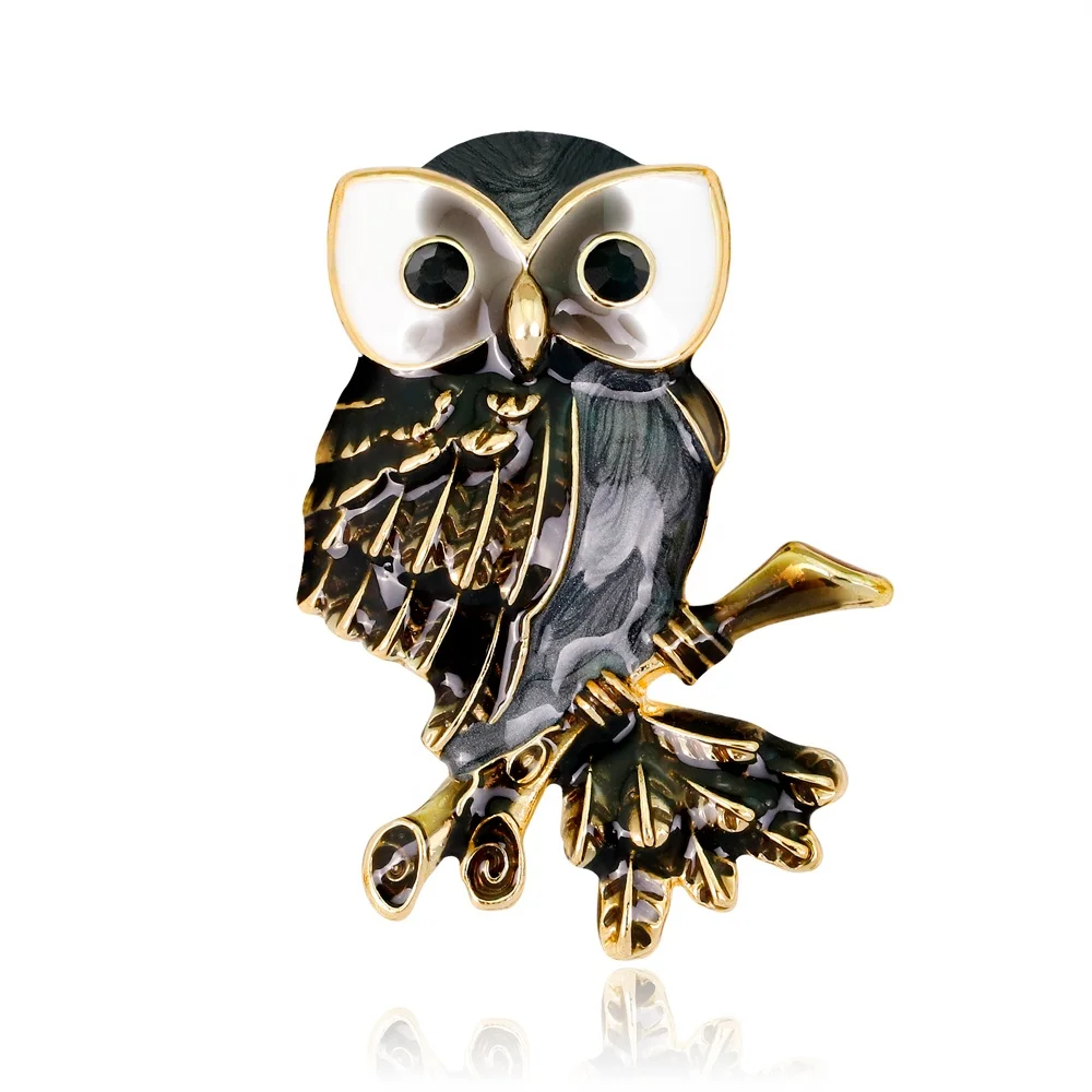 

Fashionable and Elegant Owl Animal Rhinestone Brooch Jewelry, Picture shows