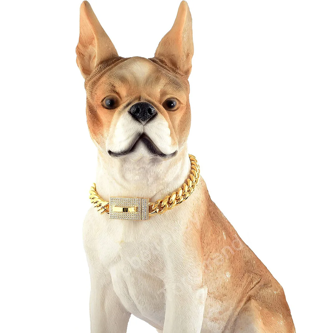 

Luxury Gold Collares De Perros Pet Big Hip Hop Lead Chains Kit Dog Collars Choke Necklace Collar Leash Bully Cuban Dog Chain