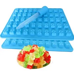 50 Cavities DIY Handmade Soap Moulds - Silicone Candy Gummy Bear Molds for Baking