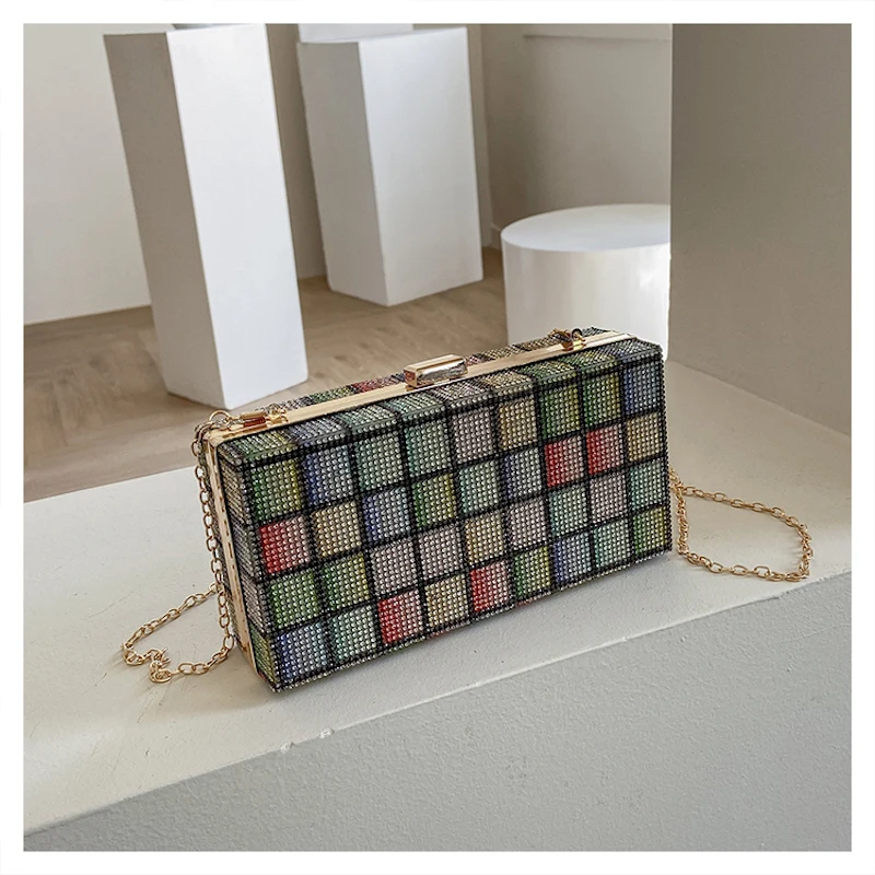 

Hot Selling Crystals Bling Evening Bags Women Crossbody Bags 2021 Clutch Handbag, Mutil-color