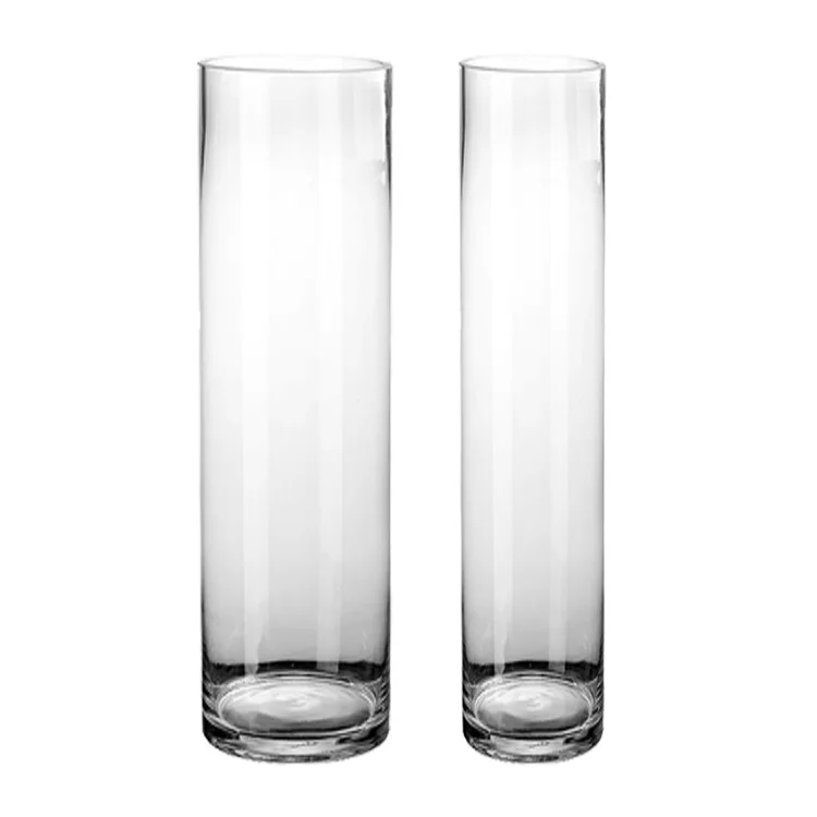 Clear Blown Tall 100cm Cylindrical Glass Floor Large Vase Buy