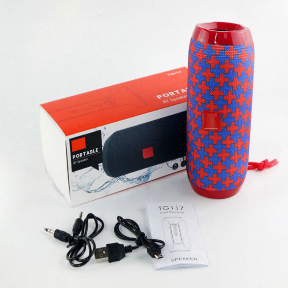 

2021 Mini speaker TG117 wireless speaker true stereo bass music player FM radio U disk TF card Aux outdoor portable speaker