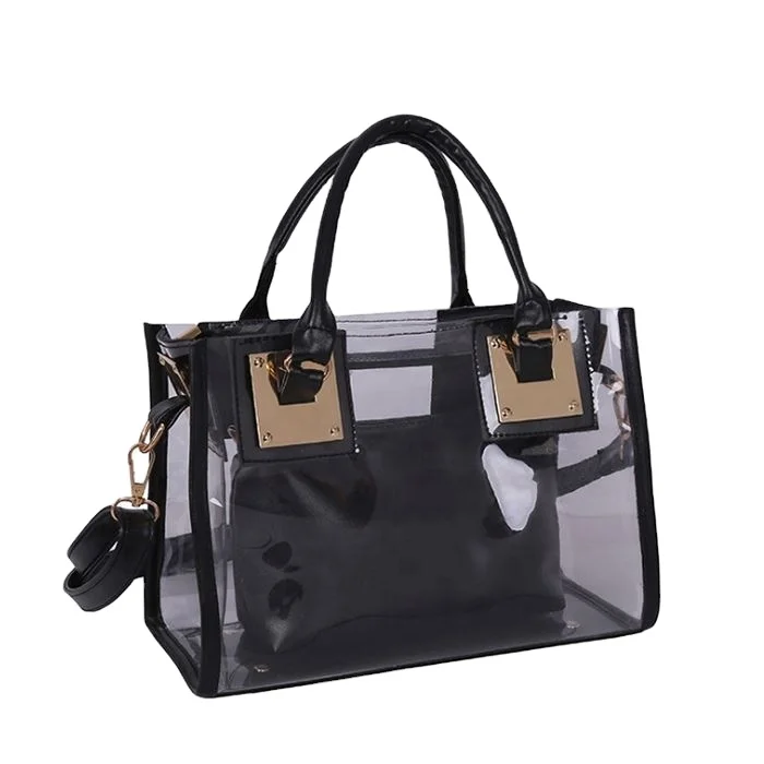 

2pcs MOQ Fashion Women Shoulder Bag Clear Jelly Clutch Purse Transparent Handbag