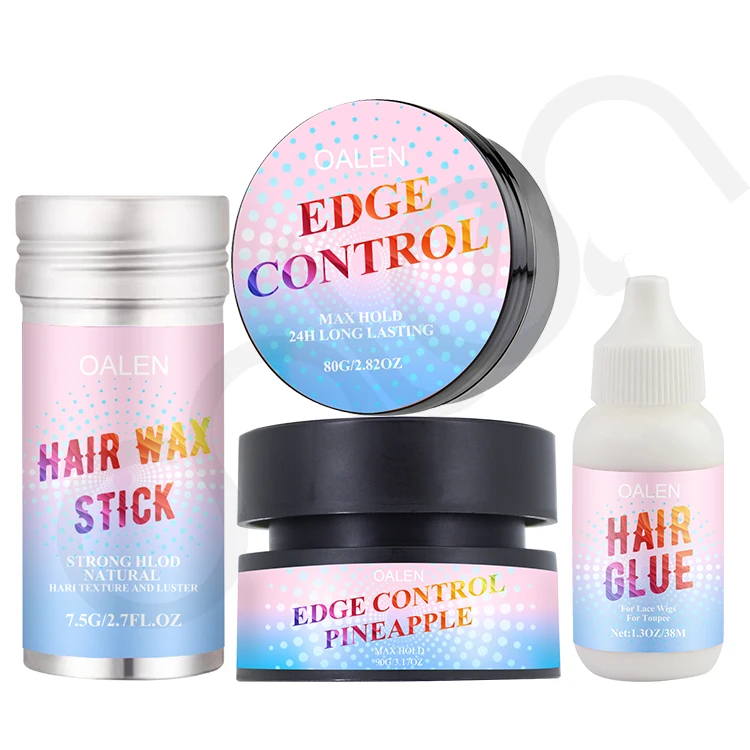 

Hot Sale Custom Private Label Hair Wax Stick Edge Control and Lace Glue Hair Wax Stick Hair Kit