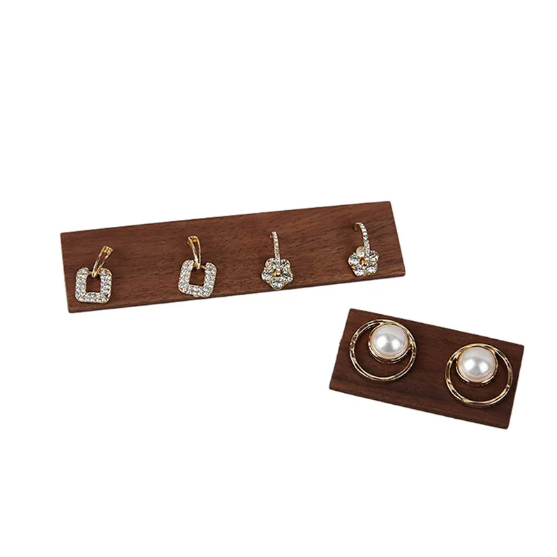 

eco-friendly natural solid wood OEM logo Earrings Rings Holder Jewelry Display Props Jewellery Stand For Counter Showcase