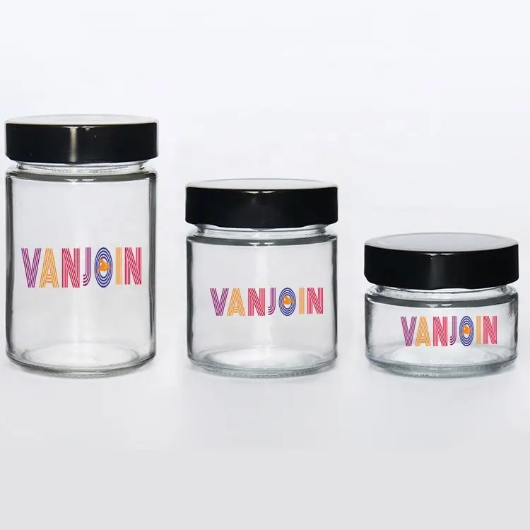 

106ml 212ml 314ml High flint food clear glass jar for hot sauce packaging container with lid, Clear/customized color