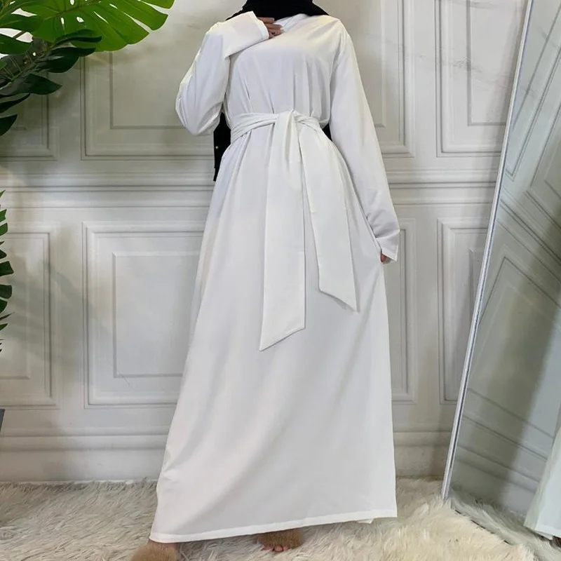 

Abaya Dubai Turkey Solid Color Simple Modest Kaftan Islamic Clothing Abaya Muslim Dresses