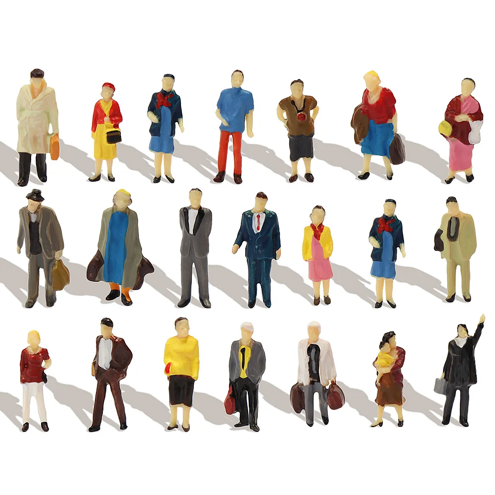 

P8712 Model Train Railway Layout Different Poses 1:87 HO Scale All Standing People Painted Figure