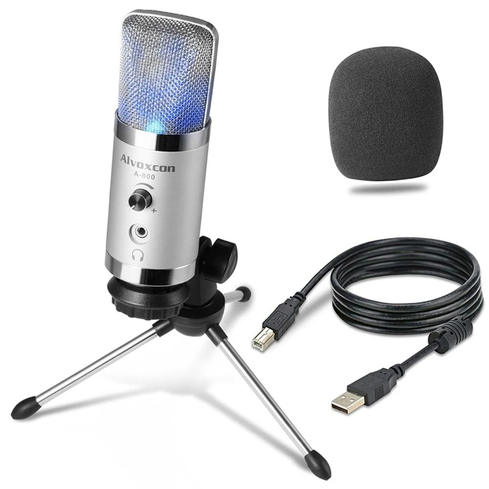 

Hight quality Factory wholesale computer audio karaoke microphone studio with Real time Monitor Headphones recording Mic