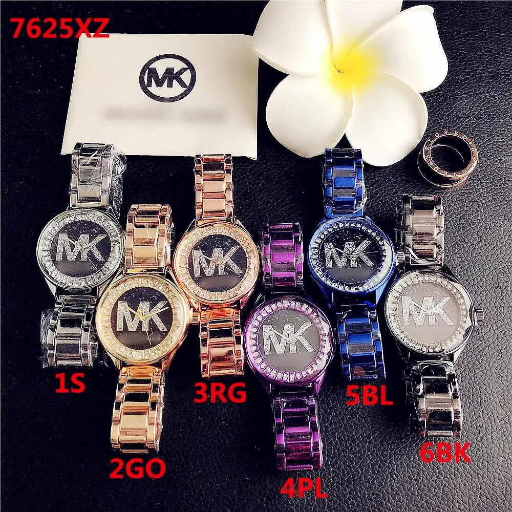 

mk watch EVAFASHION top selling watch bracelet set watches men chronograph diamond bling couples wristwatch for export