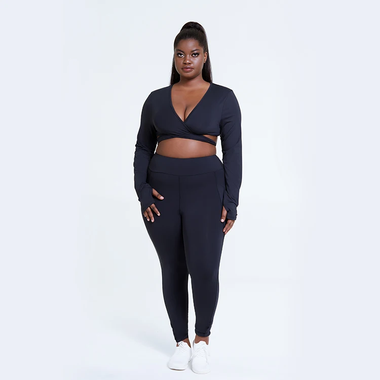 

2021 cross-border new summer large size women sexy sports fitness yoga suit two sets