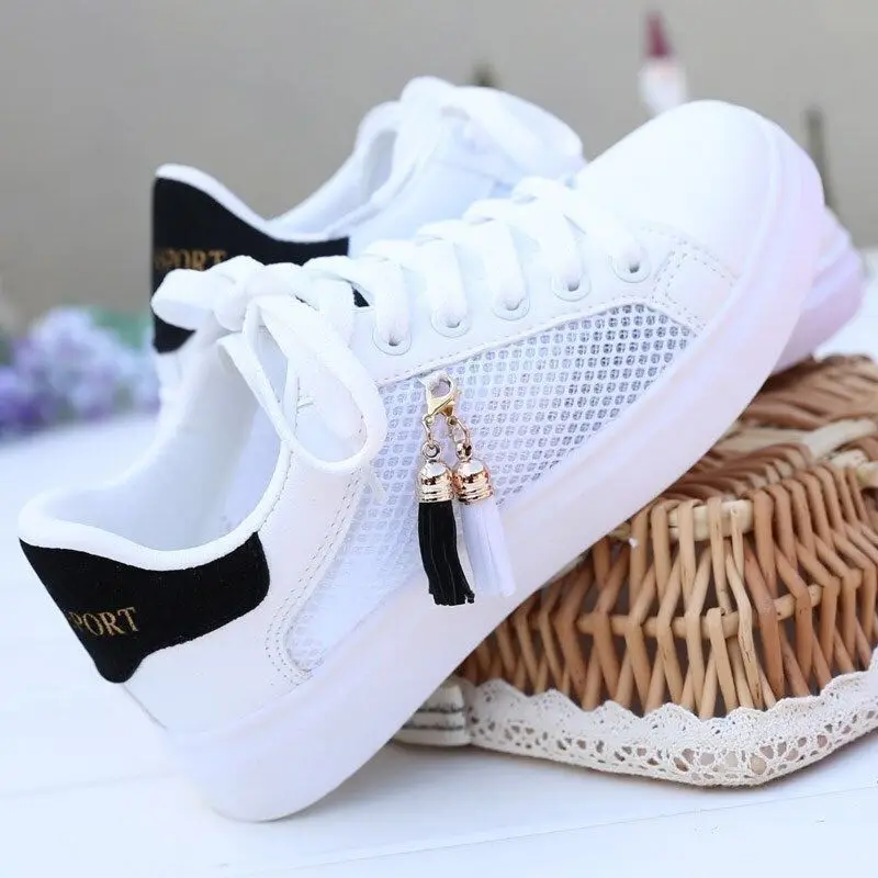 

2022 New Spring Autumn Tenis Feminino Fashion White Shoes Woman Pu Leather Solid Color Female Shoes Casual Women Shoes, Black