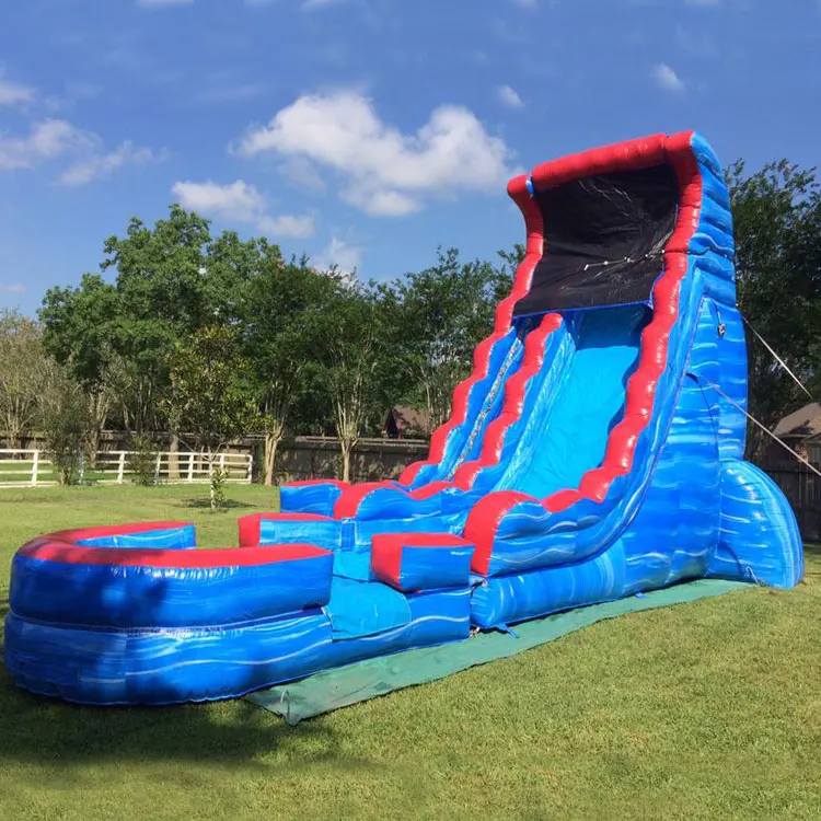 

20ft commercial inflatable tsunami splash wave water slide with pool, As picture or customize