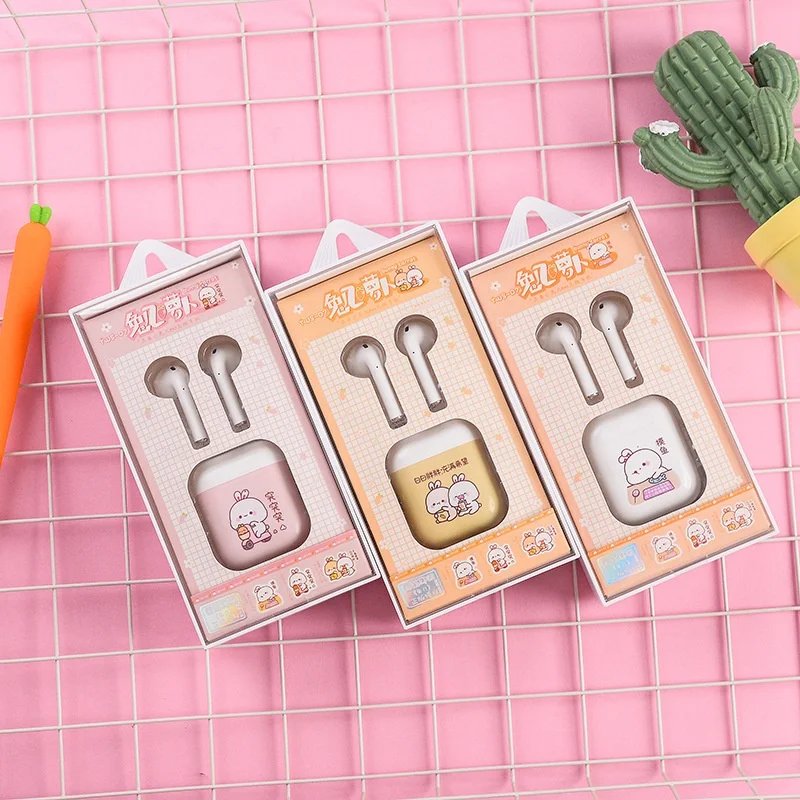 

Fashionable cartoon rabbit radish binaural wireless blue tooth headset