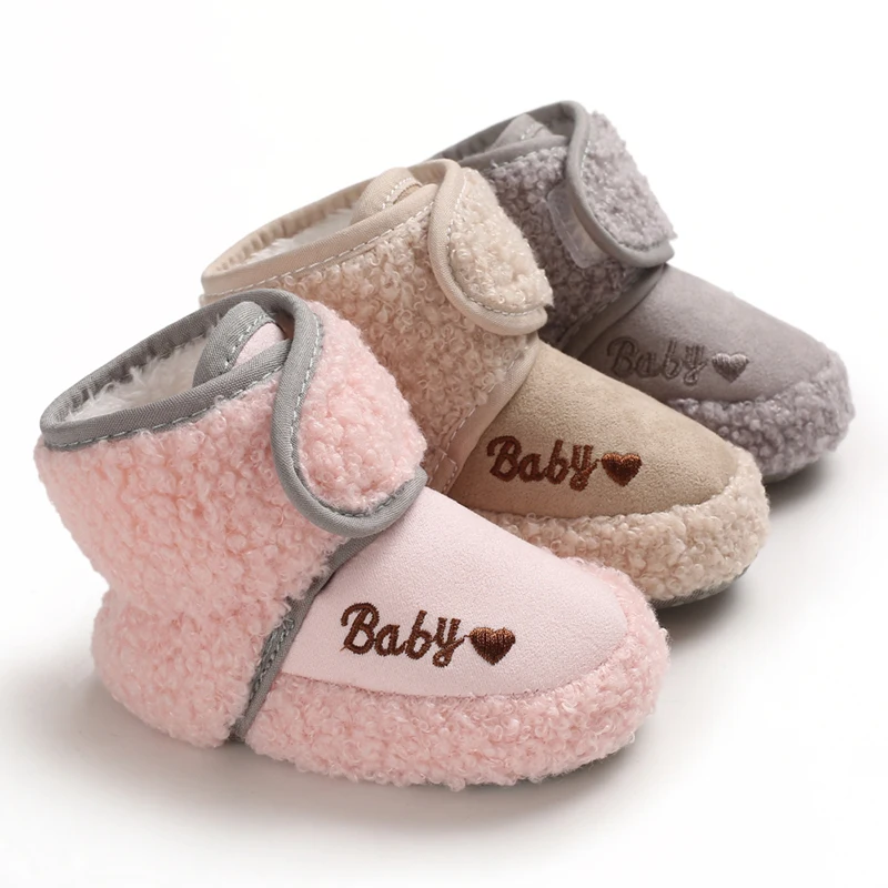

Newborn Baby Flannel warm Winter boots antislip Toddler infant baby boots shoes
