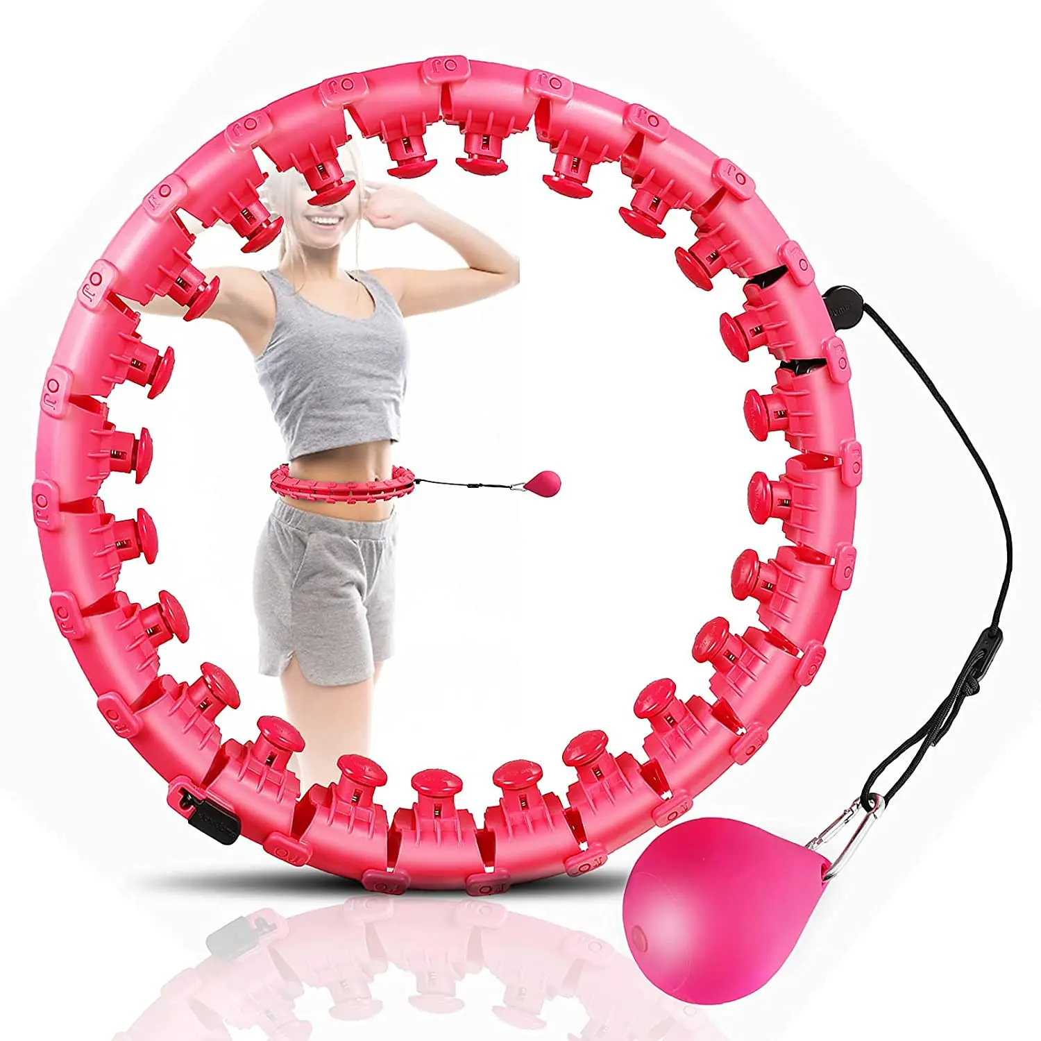 

High Quality Developed Smart Slim Waist Fitness Hula Ring Hoop, Pink/purple/blue