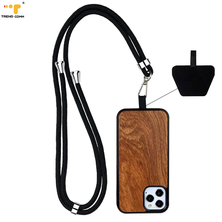 

Removable Universal Phone Strap Original Wooden TPU Full Cover For iPhone 12 Pro Max