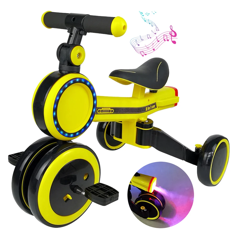 

Multi-fuction Kids 2 in1 Balance Bike Scooter Light Spray With Music Children Toys