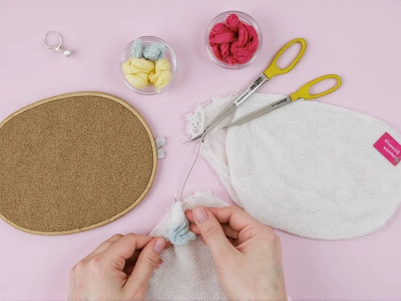 Hand-stitching pocket pouch edges with embroidery floss