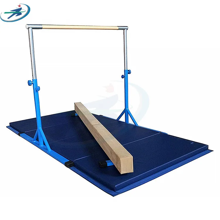 

Kids Gymnastics Horizontal Bar with Folding mats Sets Kids Gym Training Balance beam horizontal for Wholesale