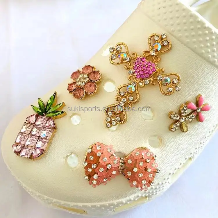 

Hot Sale High-class Metal Bling Diamond Clog Shoe Decoration Accessories Charms For Clog Shoe, Picture