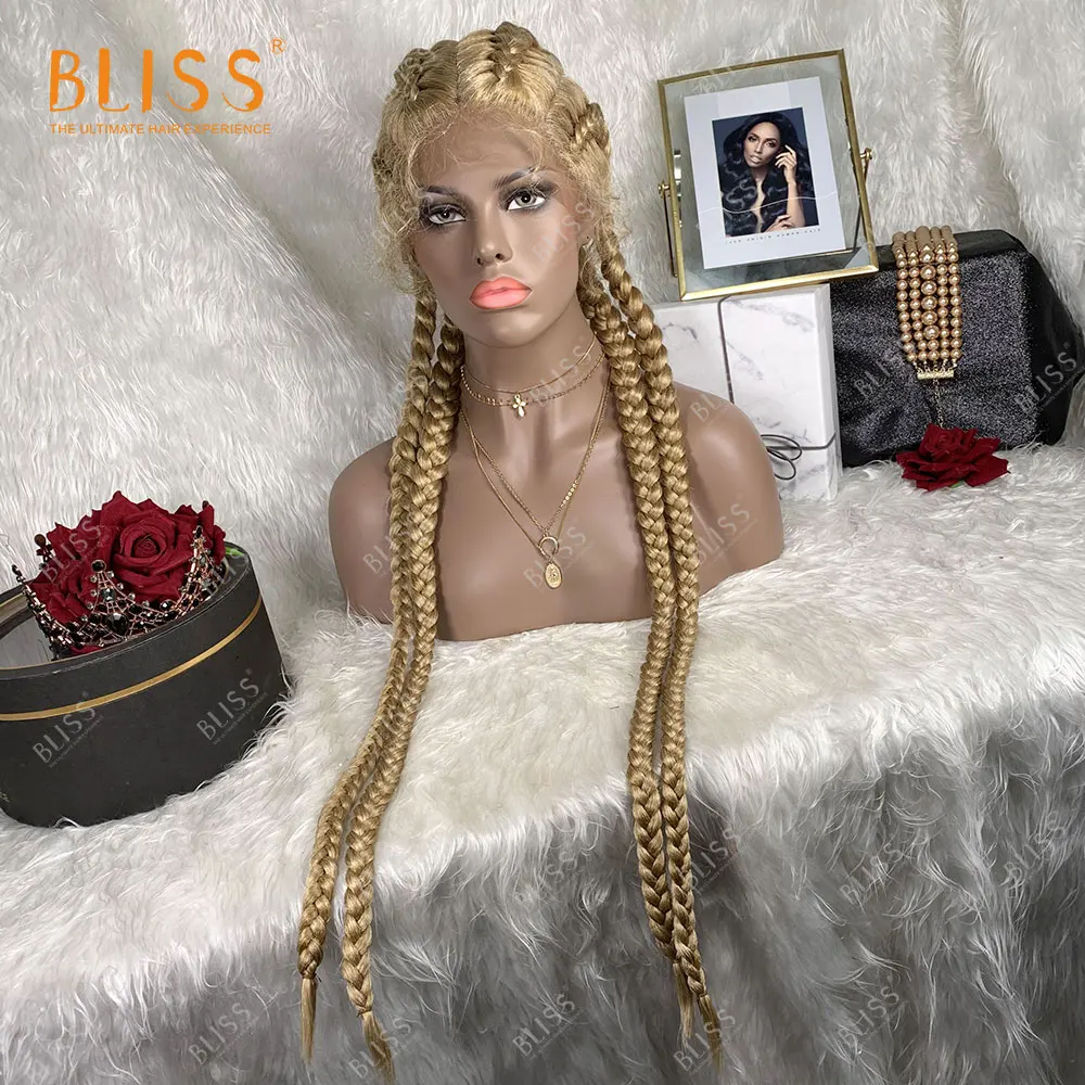 

Bliss Box Braiding Lace Frontal Wigs 27-613M Long Dreadlocks Crochet Hair Caps Long Synthetic Fiber Hair Wigs For Black Women