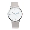 WT0133 Fashion Couple Watches Silver Stainless Steel Strap Quartz Wristwatch Men Women Casual Ultra Thin Lovers Clock