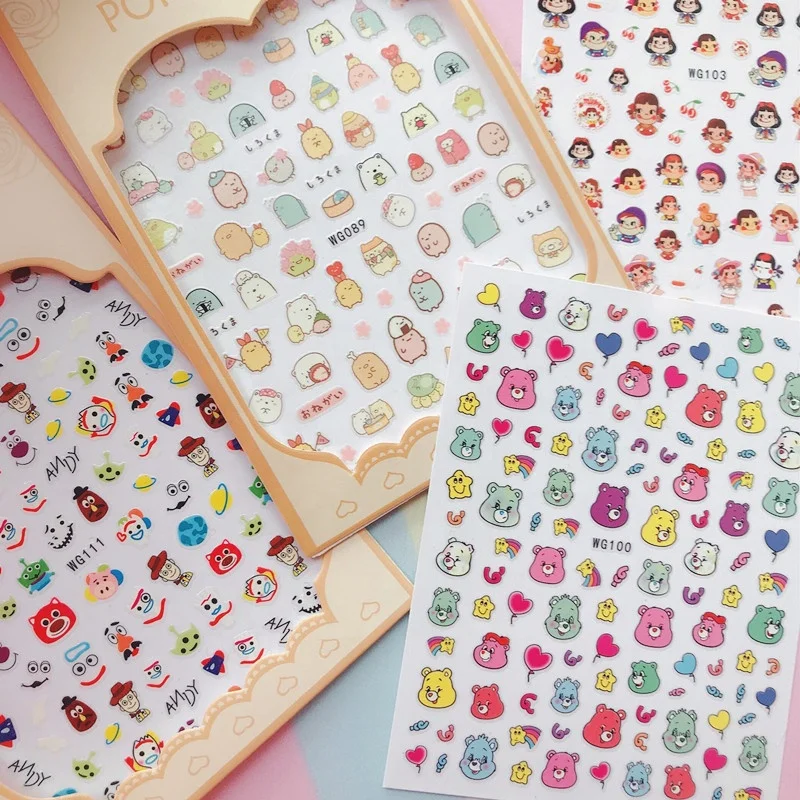 

Cute Cartoon Animal Nail Art Stickers Self-adhesive DIY Strip Tape Line Decals Paper Manicure Design Accessories