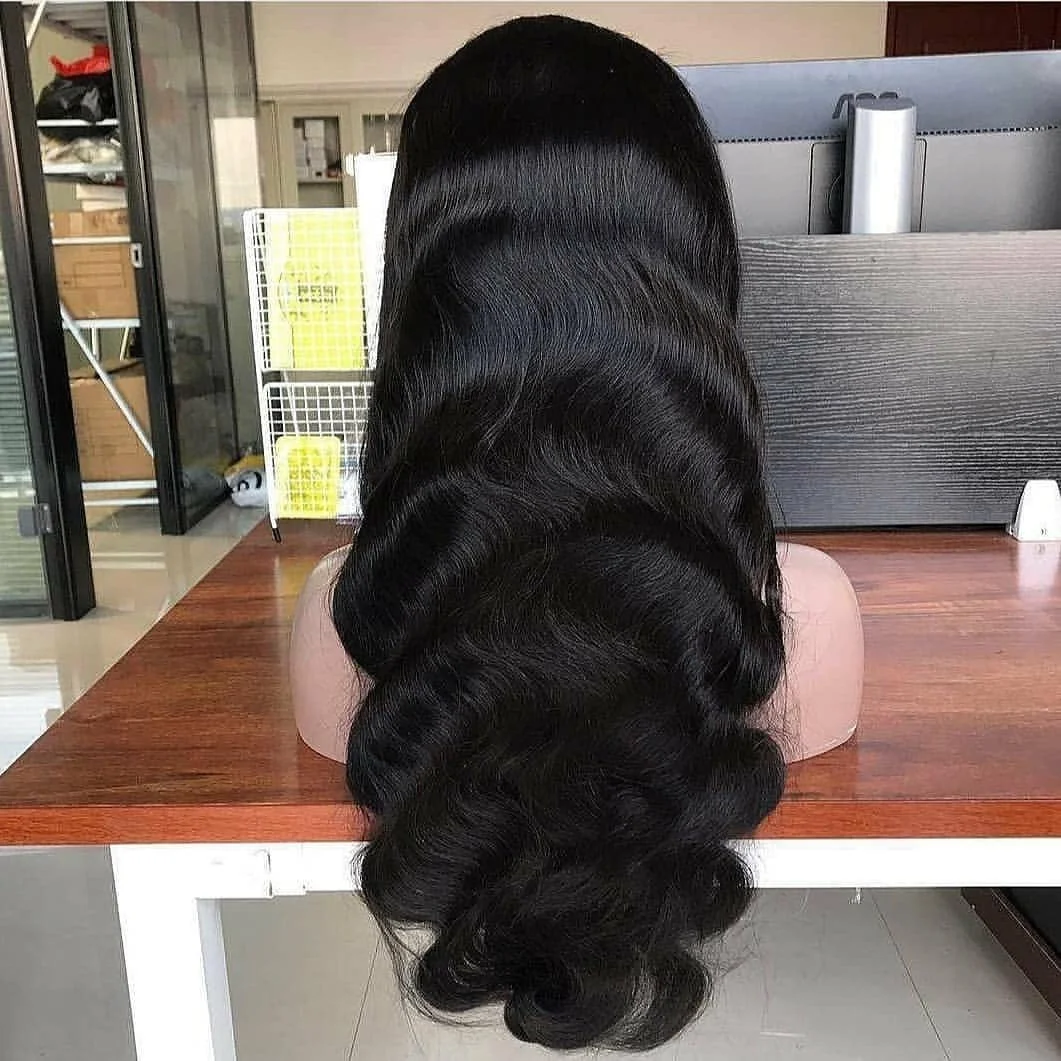 

Natural Black Body Wave Woman 100% Virgin Human Hair Hd Lace Transparent Pre Plucked Lace Front Wigs