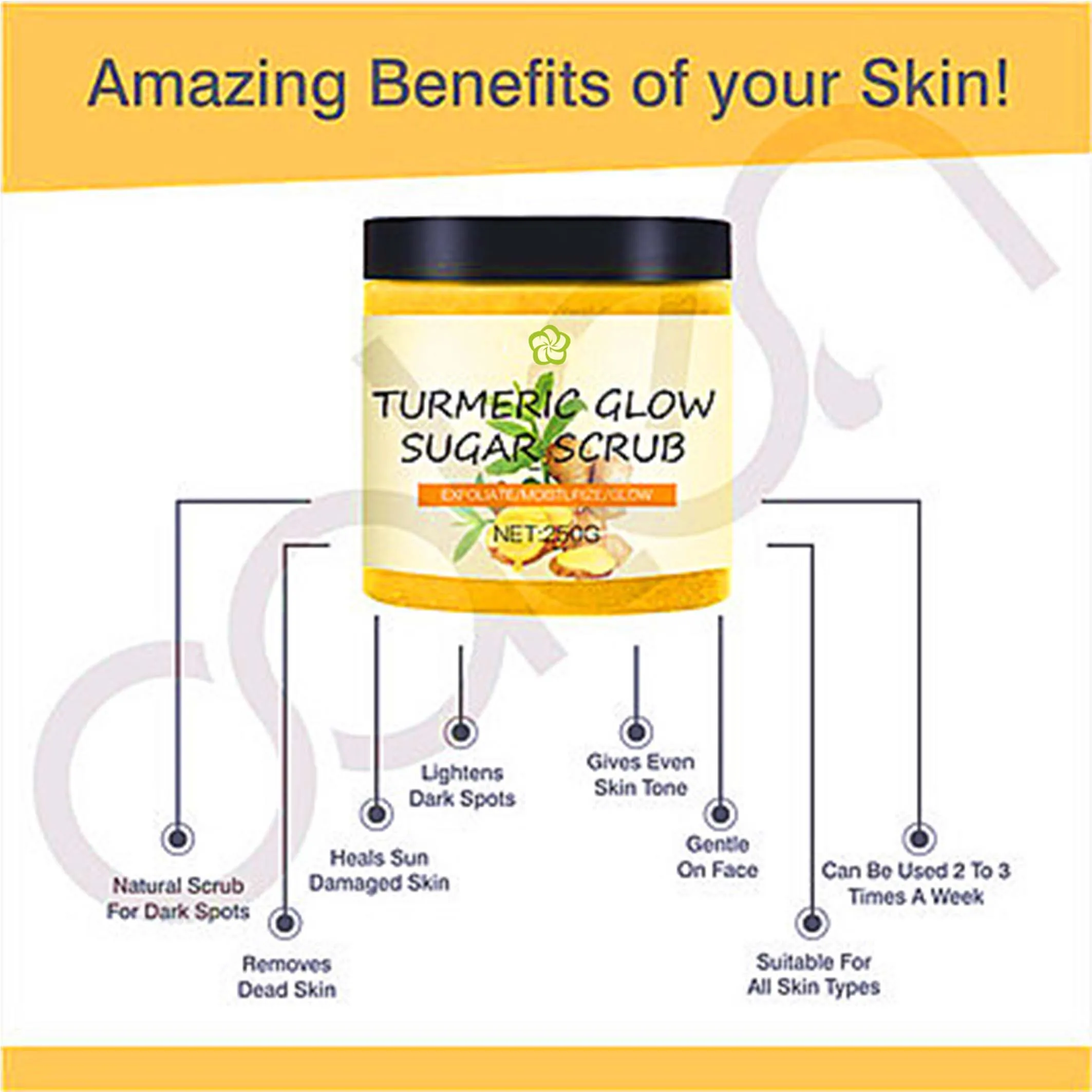 Oem Turmeric Scrub Cleansing Whitening Anti Aging Facial And Body